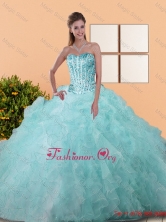 Pretty Beading and Ruffles Ball Gown Quinceanera Dresses for 2015 QDDTD16002FOR