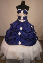 Romantic Ball Gown Sweetheart Floor-length Royal Blue Taffeta Quinceanera dress Style FA-L-157