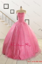 Simple Sweetheart Sequins Quinceanera Dress in Rose Pink For 2015 FNAO825FOR