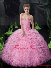 Sophisticated Ball Gown Beaded and Ruffles Quinceanera Dresses SJQDDT76002FOR