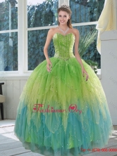 The Most Popular 2015 Appliques and Ruffles Quinceanera Dress XFNAO5786TZFXFOR