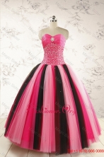 Unique Multi-color 2015 Quinceanera Dresses with Beading FNAO5884FOR