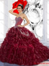 Wonderful Sweetheart Ruffles and Appliques Quinceanera Dresses for 2015 QDDTC11002FOR