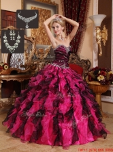 2016 Exquisite Beading and Ruffles Sweetheart Quinceanera Gowns QDZY689DFOR