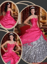Gorgeous Inexpensive Ball Gown Sweetheart Quinceanera Dresses in Hot Pink QDZY367BFOR