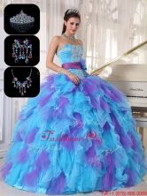 Gorgeous Multi Color Sweet 16 Gowns with Beading and Appliques PDZY471EFOR