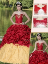 Latest Appliques and Pick Ups Quinceanera Gowns with Brush Train ZY775BFOR