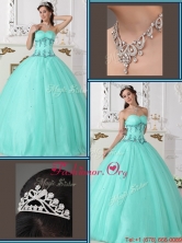 Modern Beading Sweetheart Quinceanera Gowns in Green QDZY590CFOR