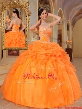 New Style Orange Red Ball Gown Sweetheart Quinceanera Dresses QDZY350AFOR