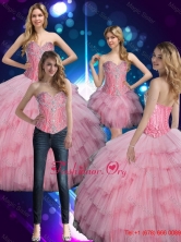 2015 Delicate Sweetheart Baby Pink Quinceanera Dress with Beading SJQDDT77001FOR