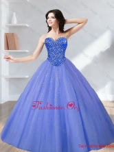 2015 Discount Beading Sweetheart Tulle Quinceanera Dresses in Lavender SJQDDT12002-3FOR