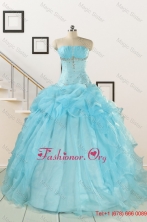 2015 Elegant Aqua Blue Quinceanera Dresses with Beading FNAO820FOR