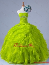 2015 Fall Perfect Strapless Quinceanera Dresses with Beading and Ruffles SWQD011-9FOR