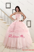 2015 Fall Pretty Strapless Quinceanera Dresses with Beading and Pick Ups XFNAO572FOR