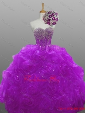 2015 Natural Quinceanera Dresses with Beading and Rolling Flowers SWQD008-9FOR