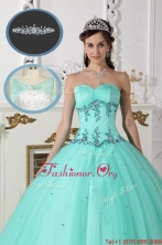 2016 Modest Green Sweetheart Quinceanera Gowns with Beading QDZY590BFOR