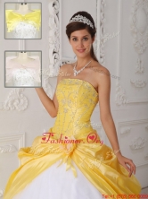 Cheap Strapless Quinceanera Gowns with Appliques for 2016 QDZY462DFOR