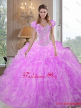 Comfortable Sweetheart Beading and Ruffles Lilac Sweet 16 Dresses for 2015 QDDTC21002FOR