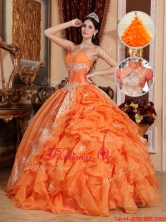 Exclusive Orange Red Ball Gown Quinceanera Dresses with Beading QDZY308BFOR