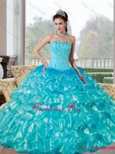 Gorgeous Beading and Ruffles Sweetheart Quinceanera Dresses for 2015 QDDTD14002FOR