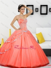 Luxurious Beading Sweetheart 2015 Quinceanera Gown in Orange Red QDDTC30002-1FOR