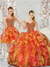 New Arrival Beading and Ruffles 2015 Quinceanera Dresses in Multi Color QDDTA2001FOR