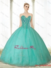 Popular Beading and Appliques Turquoise Sweetheart Quinceanera Dresses for 2015 QDDTA69002FOR