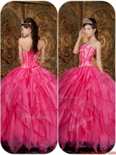 Unique Appliques and Ruffles Hot Pink Sweet 16 Dresses QDZY003CFOR