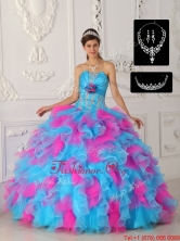 Unique Multi Color Ball Gown Quinceanera Dresses with Appliques QDZY464BFOR