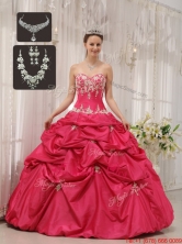 Unique Sweetheart Quinceanera Gowns with Appliques and Pick Ups QDZY655CFOR