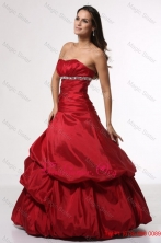 Wine Red Sweetheart Beading Taffeta Quinceanera Dress for Cheap FFQD058FOR