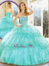 Affordable Sweetheart Quinceanera Gowns with Beading and Ruffled Layers for Summer QDDTC52002AFOR 