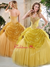 Latest Ball Gown Sweet 16 Dresses with Beading and Paillette for Fall  QDDTH1002A-1FOR