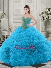 Latest Beaded and Ruffled Baby Blue Quinceanera Dress with Chapel Train SJQDDT518002FOR