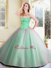 Lovely Ball Gown Beading Quinceanera Dresses in Apple Green SJQDDT384002-1FOR