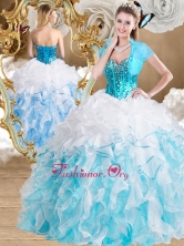 Lovely Ball Gown Sweetheart Quinceanera Dresses with Beading and Ruffles SJQDDT487002FOR