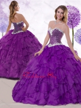 Lovely  Ball Gown Sweetheart Quinceanera Dresseswith Ruffles and Sequins SJQDDT455002FOR 