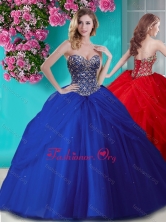 Lovely Beaded and Rhinestoned Big Puffy Quinceanera Dress in Blue SJQDDT657002FOR