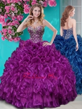 Lovely Puffy Ruffled and Rhinestoned Quinceanera Dress with Blue Beading SJQDDT668002FOR