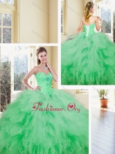 Lovely Sweetheart Beading and Ruffles Quinceanera Dresses  SJQDDT369002-1FOR