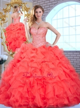 Lovely Sweetheart Quinceanera Dresses with Beading and Ruffles SJQDDT377002FOR