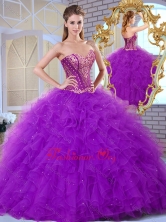 Lovely Sweetheart Ruffles and Appliques Sweet 16 Gowns SJQDDT375002-1FOR