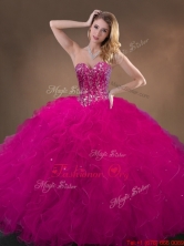 Pretty Fuchsia Quinceanera Gowns with Beading and Ruffles SWQD050MTMT-5FOR