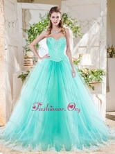 Romantic Beaded Bodice and Applique Tulle Quinceanera Dress in MintSJQDDT709002FOR