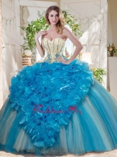Visible Boning Really Puffy Quinceanera Dress with Ruffles and BeadingSJQDDT725002FOR