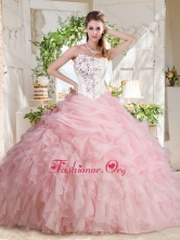Affordable Asymmetrical Beaded Quinceanera Dress with Visible Boning Bubbles and RufflesSJQDDT697002FOR