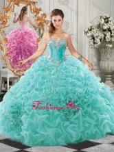 Classical Big Puffy Beaded and Ruffled Sweet 16 Gown in Organza SJQDDT521002FOR