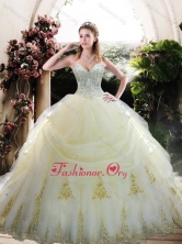 Custom Designed White Quinceanera Dresses with Appliques and Beading XFQD1069FOR