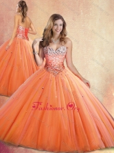 Customized Sweetheart Orange Red Quinceanera Gowns with Beading SJQDDT432002FOR