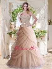 Elegant A Line Champagne Quinceanera Dress with Beading and RufflesSJQDDT715002FOR